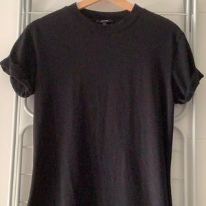 Theory Black Short Sleeve T-Shirt Dress Size P